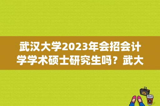 武汉大学2023年会招会计学学术硕士研究生吗？武大mpacc分数线